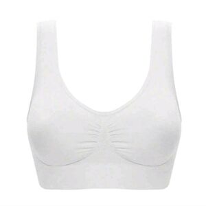 White Wireless/Seamless/Padless Wide Comfort Strap Bra